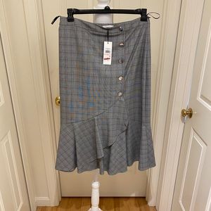 Calvin Klein plaid skirt with silver tone buttons